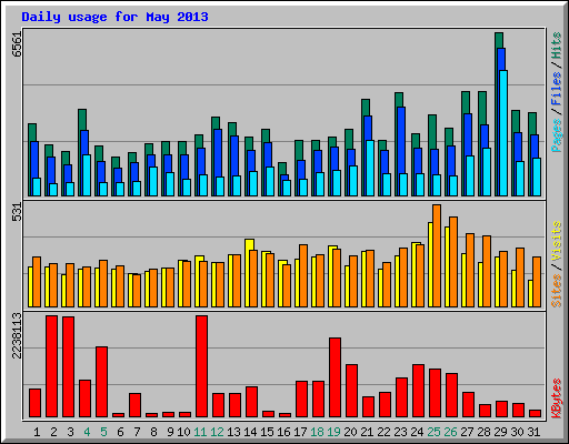 Daily usage for May 2013