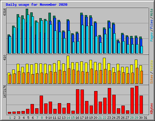 Daily usage for November 2020