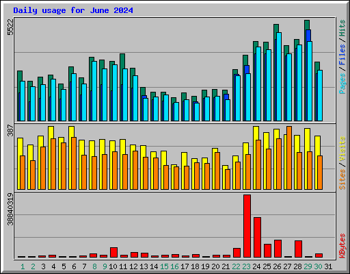 Daily usage for June 2024