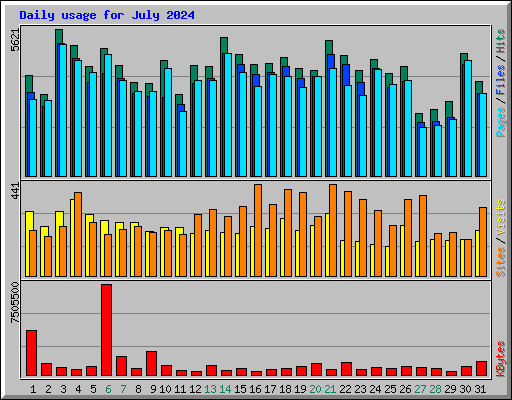 Daily usage for July 2024