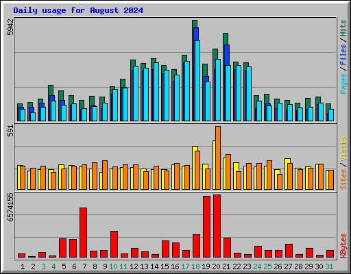 Daily usage for August 2024