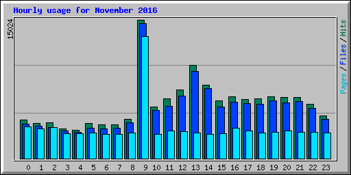 Hourly usage for November 2016