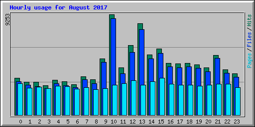 Hourly usage for August 2017