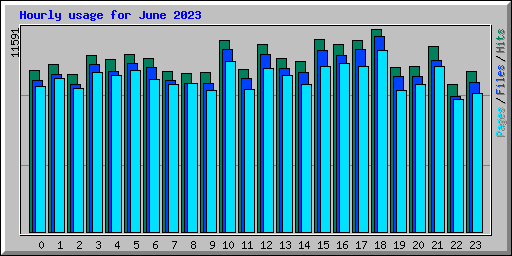 Hourly usage for June 2023