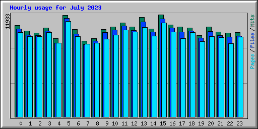 Hourly usage for July 2023